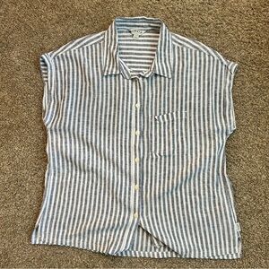 Orvis Blue and White Striped Shirt women’s small